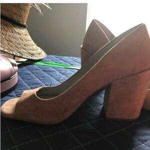 1. State Tan Suede Block Heels